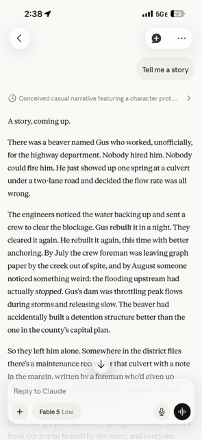 Fable 5, memory on — Gus the beaver, unofficial highway department employee